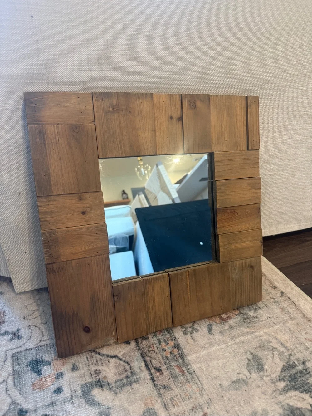 Small Rustic Wood Frame Mirror